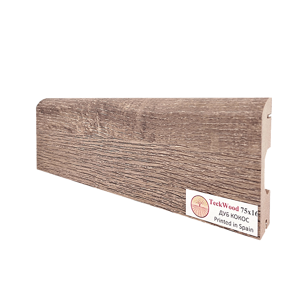 Плинтус МДФ ламинированный TeckWood Дуб Кокос 2150×75×16