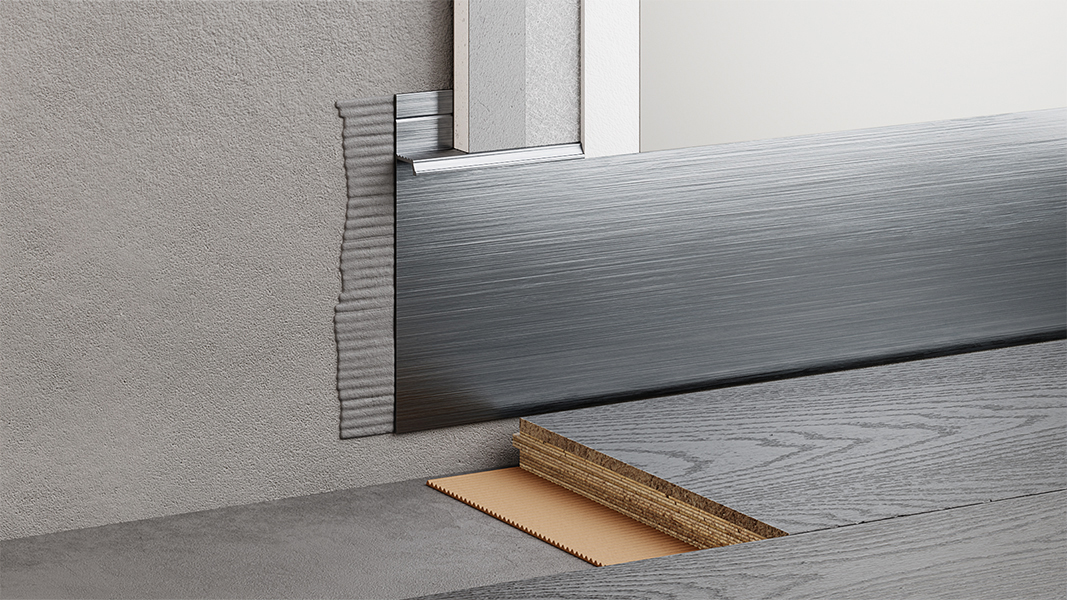 Плинтус алюминиевый скрытый с подсветкой Modern Decor Серебристый без покрытия 72-32-48 2500×104,6×13,8