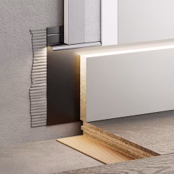 Плинтус алюминиевый скрытый с подсветкой Modern Decor RAL 9005 Черный 99-85-74 2500×104,6×13,8