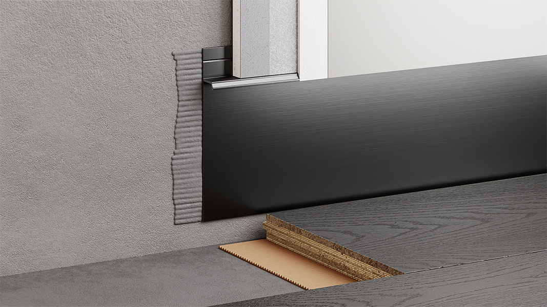 Плинтус алюминиевый скрытый с подсветкой Modern Decor RAL 9005 Черный 99-85-74 2500×104,6×13,8