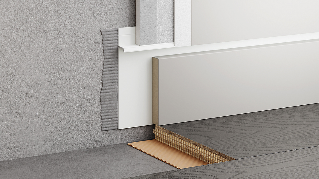 Плинтус алюминиевый скрытый с подсветкой Modern Decor RAL 9003 Белый 87-88-96 2500×104,6×13,8