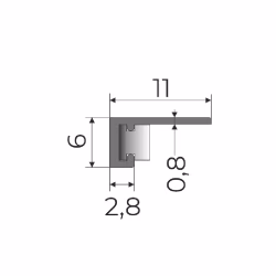 Микроплинтус алюминиевый Modern Decor RAL 7045 Серый Телегрей 1 65-20-43 2500×6×11