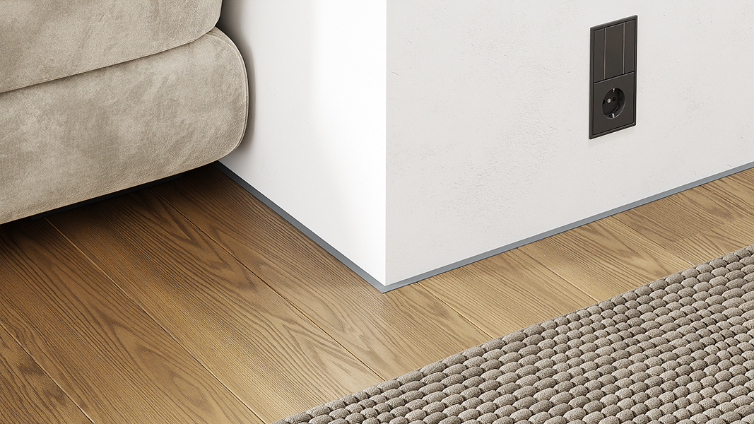 Микроплинтус алюминиевый Modern Decor RAL 7045 Серый Телегрей 1 65-20-43 2500×6×11