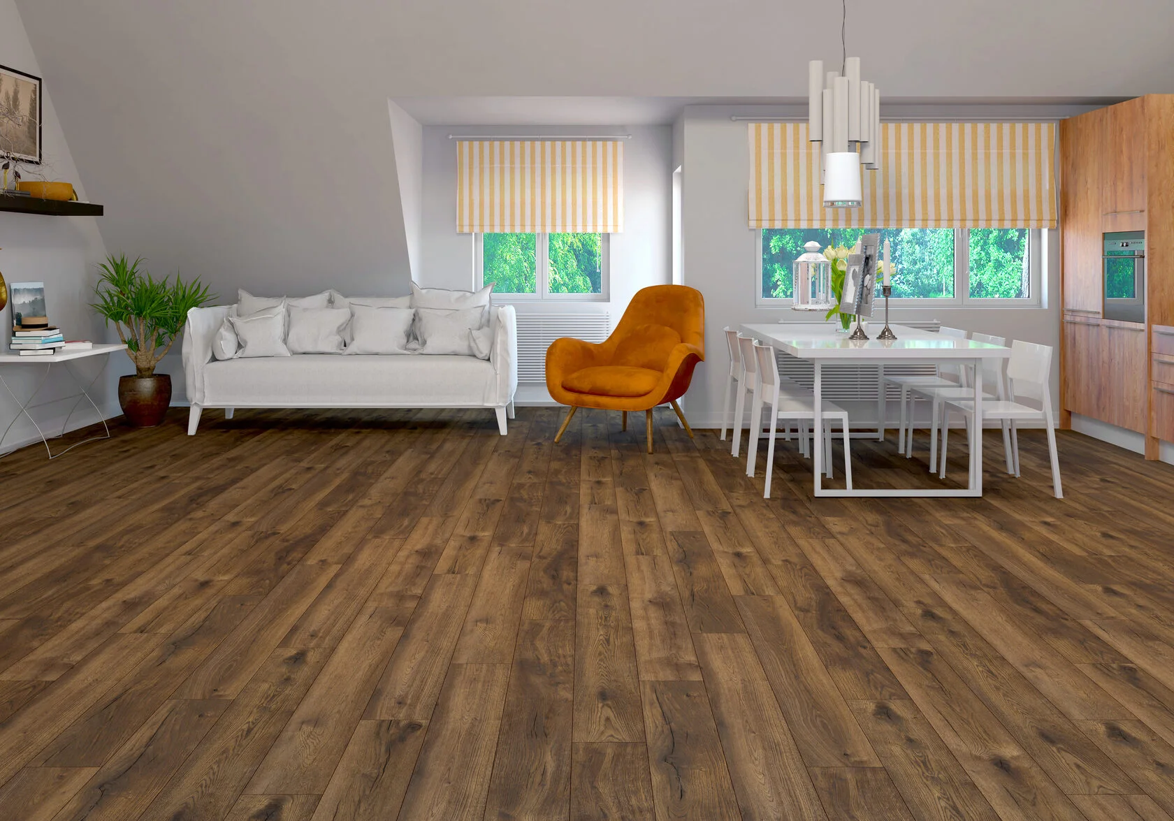 Ламинат AlixFloor Regista Дуб Эвидент D4766 1380×191×8 фото в интерьере