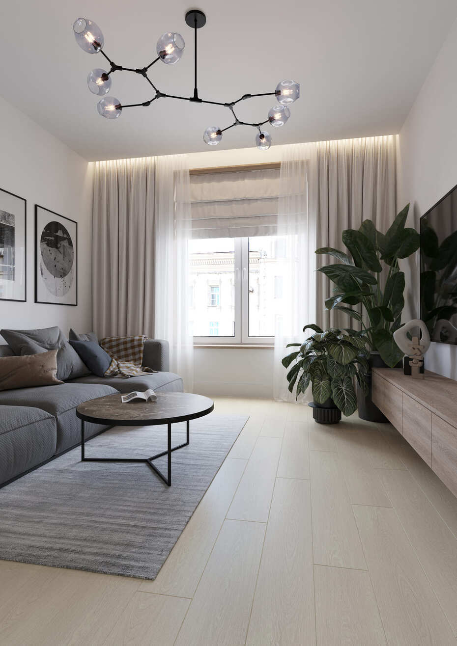 Кварцвиниловый SPC ламинат AlixFloor Natural Line Дуб Беленый Светлый ALX3032-10 1220×183×5 фото в интерьере