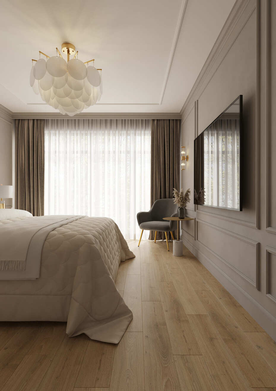 Кварцвиниловый SPC ламинат AlixFloor Natural Line Дуб Бежевый Светлый ALX1550-3 1220×183×5 фото в интерьере