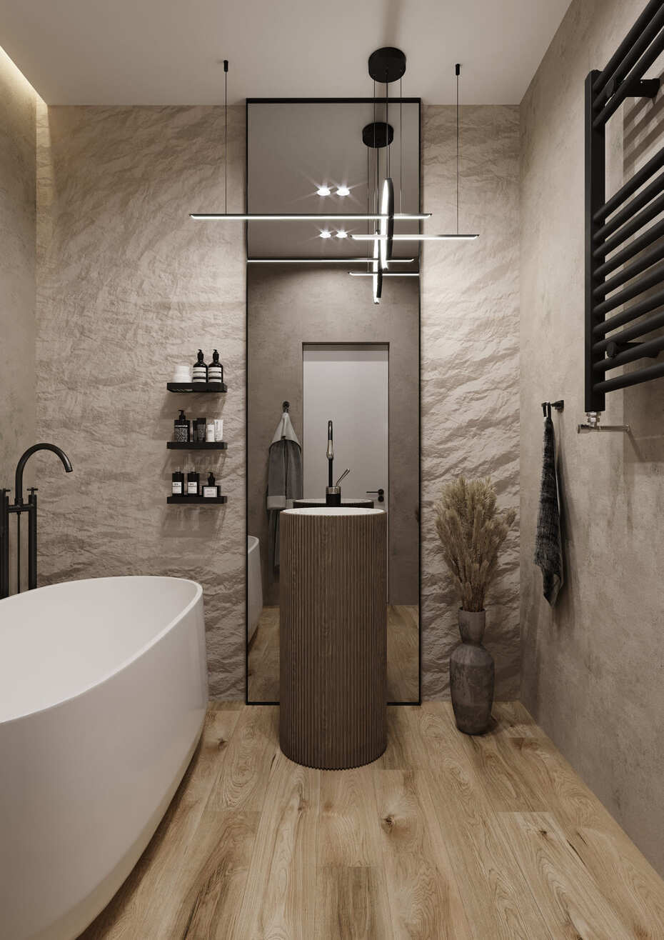 Кварцвиниловый SPC ламинат AlixFloor Natural Line Дуб Табачно-серый ALX3029-6 1220×183×5 фото в интерьере