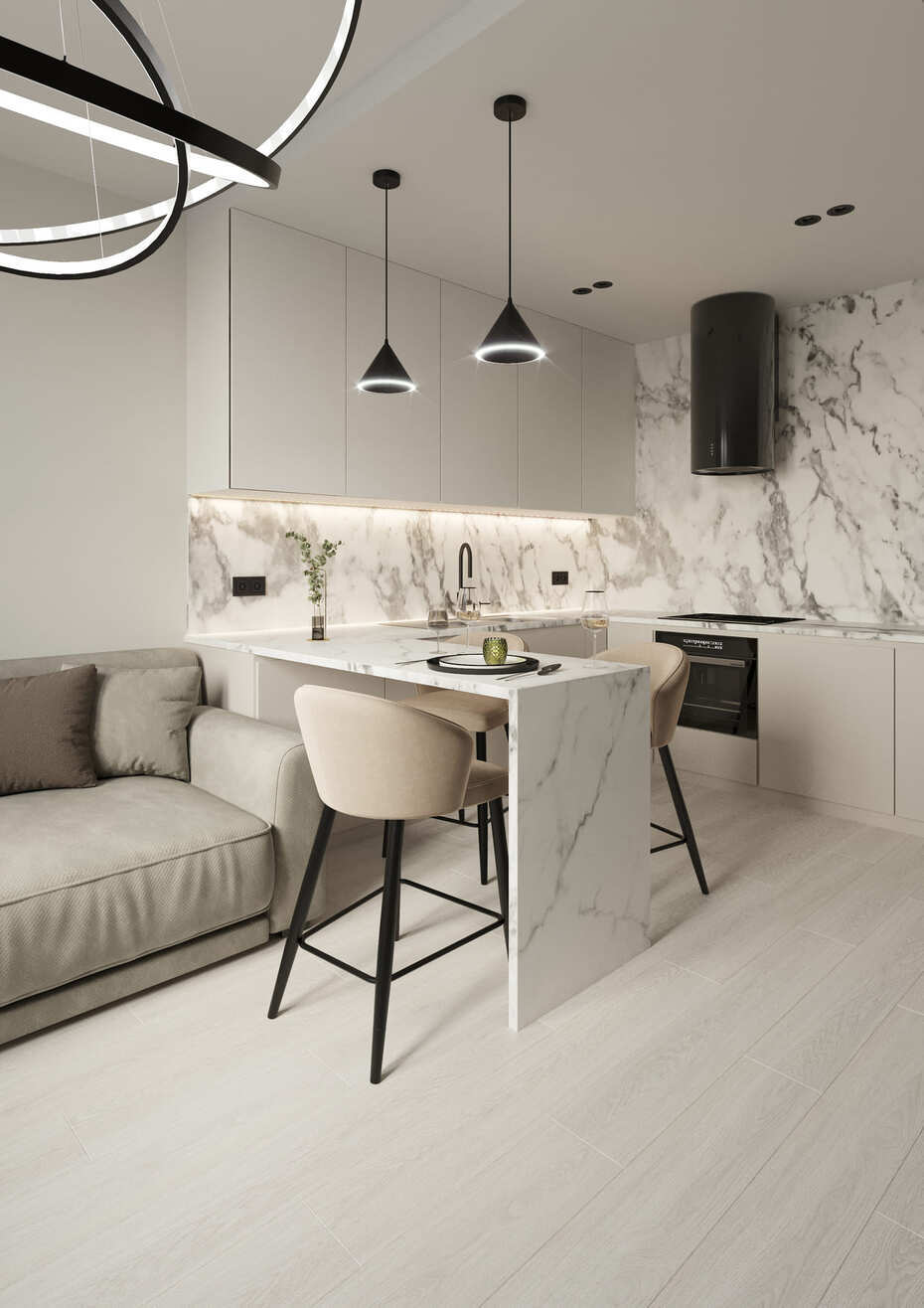 Кварцвиниловый SPC ламинат AlixFloor City Line Дуб Светло-серый ALX1560-4 1220×183×5 фото в интерьере