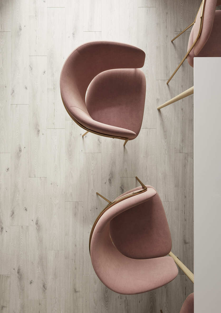 Кварцвиниловый SPC ламинат AlixFloor City Line Дуб Каменно-серый ALX1550-5 1220×183×5 фото в интерьере