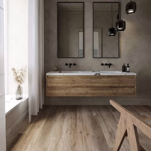 Кварцвиниловый SPC ламинат AlixFloor City Line Дуб Вельвет Коричневый ALX1034-1 1220×183×5