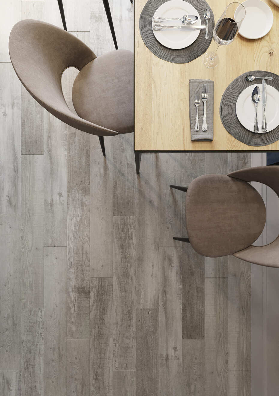 Кварцвиниловый SPC ламинат AlixFloor City Line Дуб Кенийский Светло-Коричневый АLX1065-8 1220×183×5 фото в интерьере