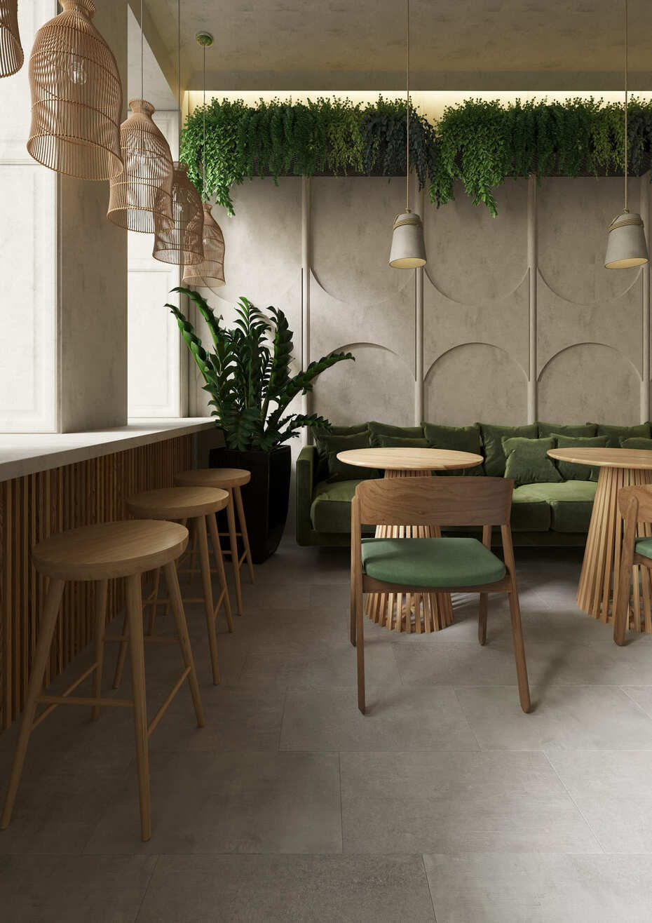 Кварцвиниловый SPC ламинат AlixFloor Stone Line Камень Светло-серый ALX6023-12 610×305×4 фото в интерьере