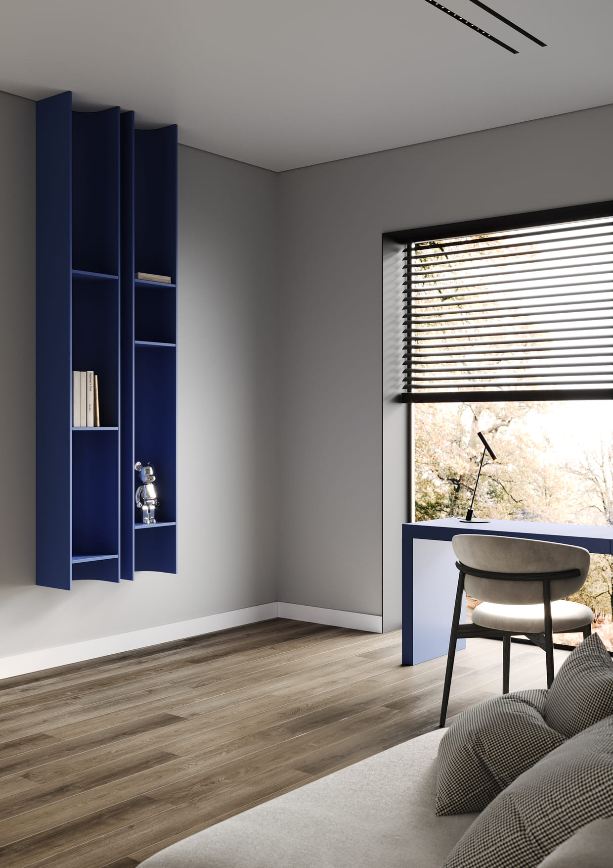 Кварцвиниловый SPC ламинат Home Expert Prime Дуб Гляссе 4105-234 1220×150×4 фото в интерьере