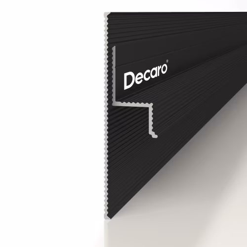 Плинтус алюминиевый теневой с подсветкой Decaro Regulated Черный D002.2A Black/F1A Black 2000×65×13,5