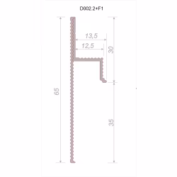 Плинтус алюминиевый теневой с подсветкой Decaro Regulated Черный D002.2A Black/F1A Black 2000×65×13,5