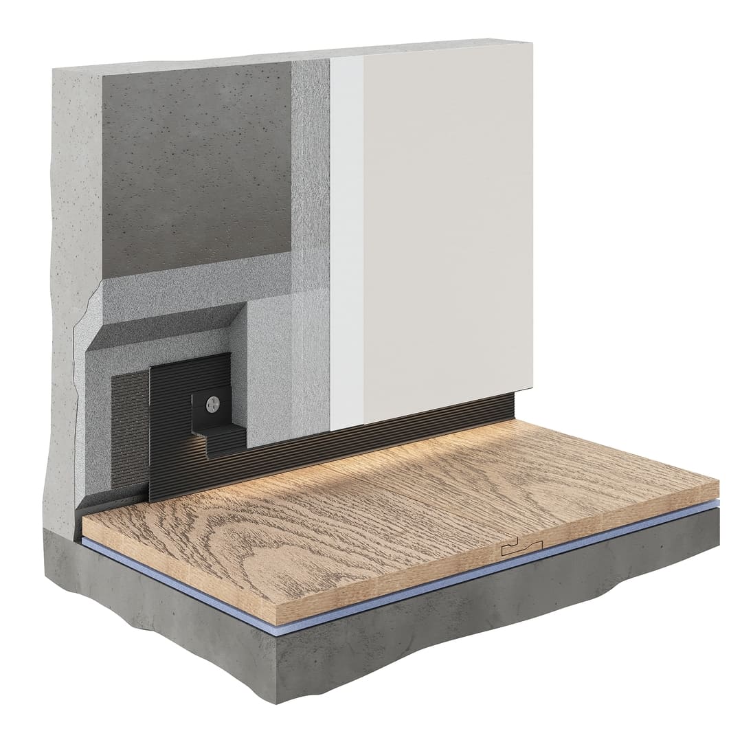 Плинтус алюминиевый теневой с подсветкой Decaro Regulated Черный D002.2A Black/F1A Black 2000×65×13,5