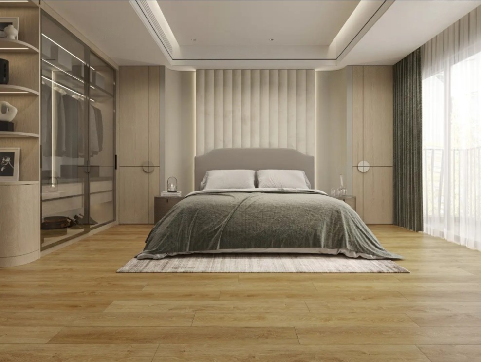 Кварцвиниловая плитка Alpine Floor клеевая Easy Line Дуб Южный ЕСО 3-29 1219,2×184,15×3 фото в интерьере