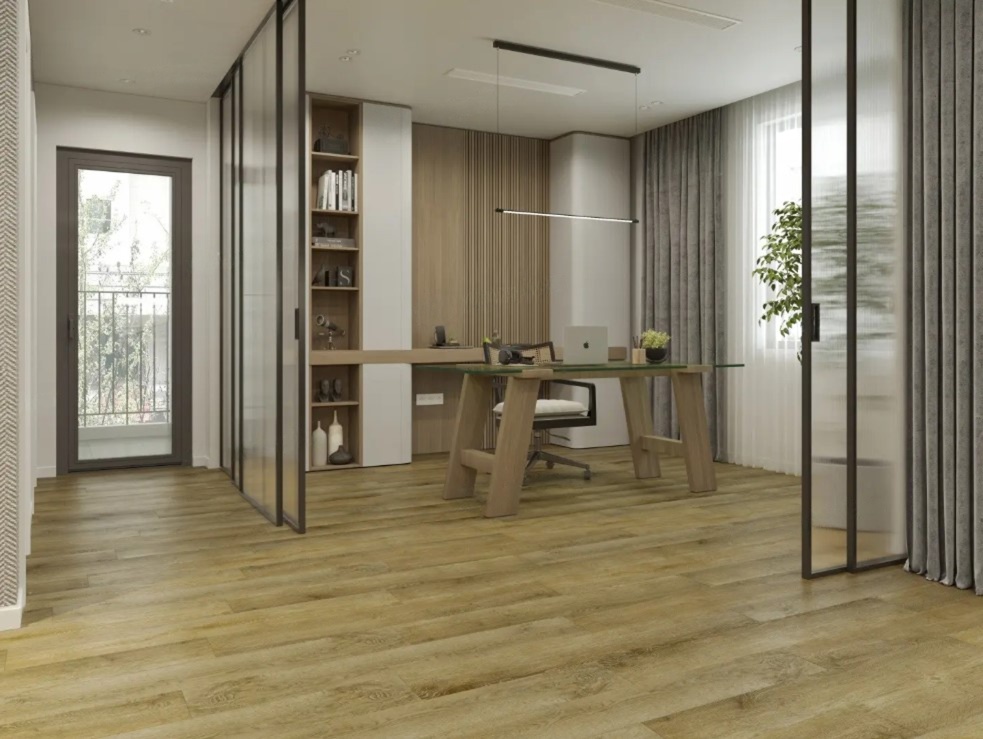 Кварцвиниловая плитка Alpine Floor клеевая Easy Line Дуб Имперский ЕСО 3-34 1219,2×184,15×3 фото в интерьере