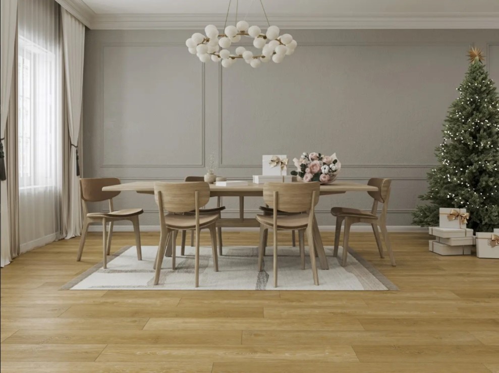 Кварцвиниловая плитка Alpine Floor клеевая Easy Line Дуб Итальянский ЕСО 3-35 1219,2×184,15×3 фото в интерьере