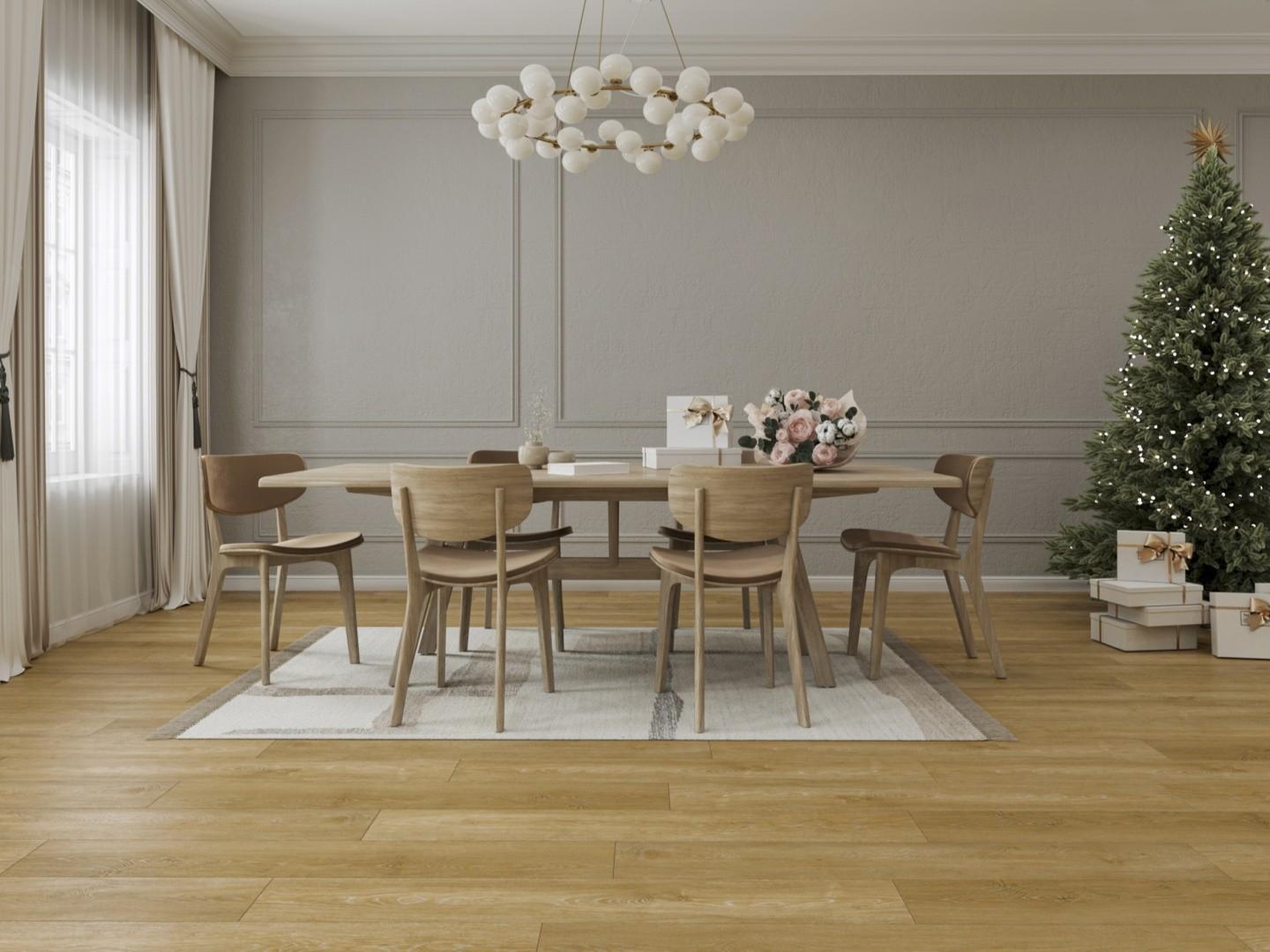 Кварцвиниловая плитка Alpine Floor клеевая Ultra Дуб Итальянский ЕСО 5-35 1219,2×184,15×2 фото в интерьере