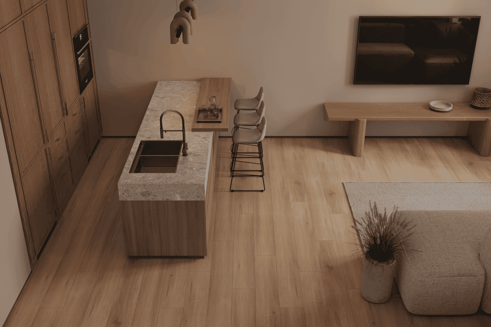 Ламинат Alpine Floor Aura Дуб Мантуя LF100-23 1218×196×8 фото в интерьере