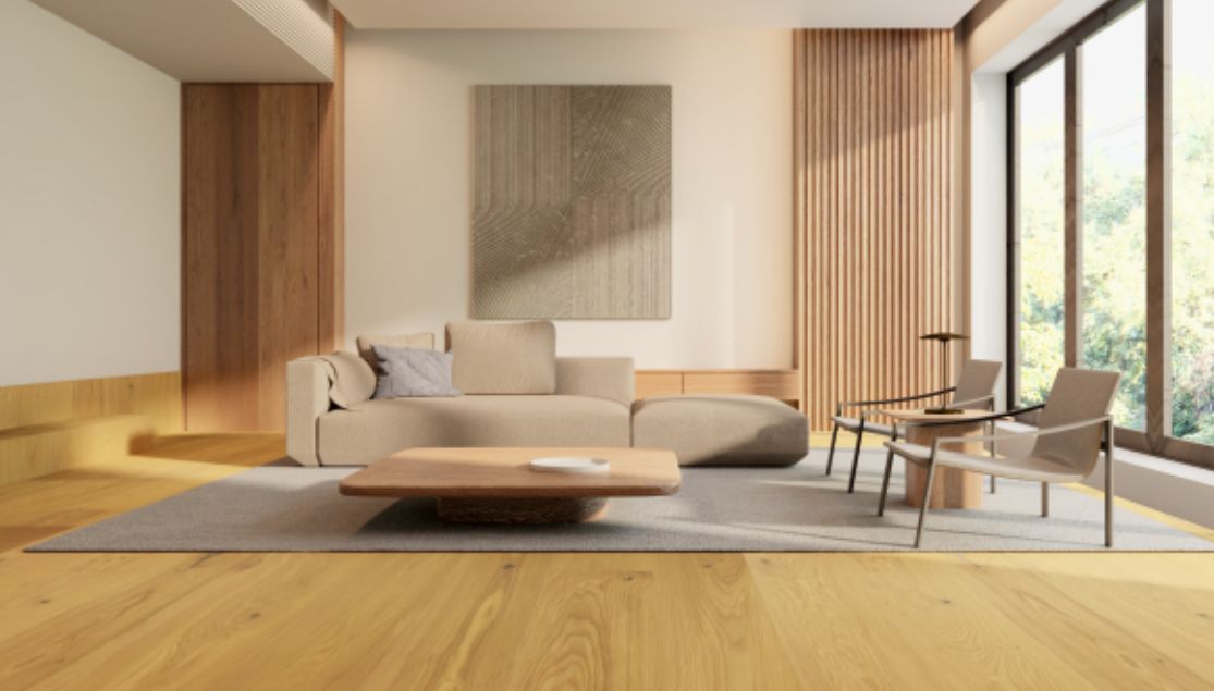 Паркетная доска Дрим Дуб Фиджи 101112396KU04111 кантри 2000×138×14 фото в интерьере