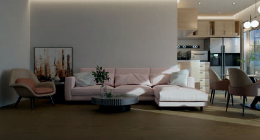 Паркетная доска Дрим Дуб Багамы 101107406KU12111 микс натур 1800×138×14 фото в интерьере