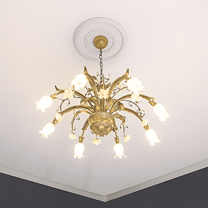 Потолочная розетка под покраску Европласт 1.56.004 43,6 см фото в интерьере