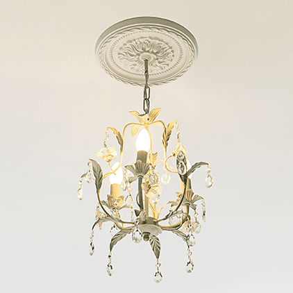 Потолочная розетка под покраску Европласт 1.56.009 29,2 см фото в интерьере