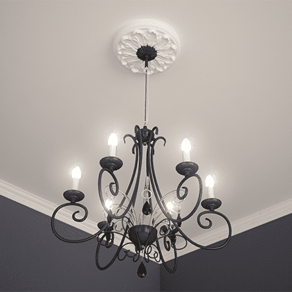 Потолочная розетка под покраску Европласт 1.56.010 19,3 см фото в интерьере