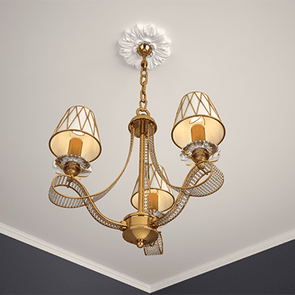 Потолочная розетка под покраску Европласт 1.56.011 19,5 см фото в интерьере