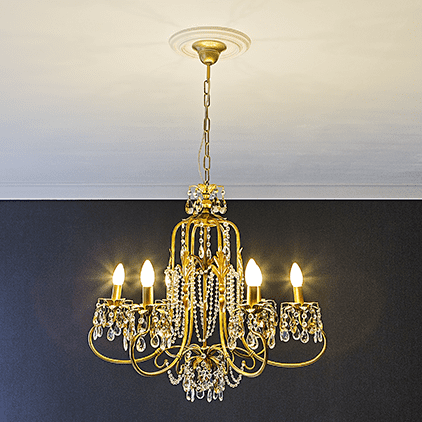 Потолочная розетка под покраску Европласт 1.56.013 25,8 см фото в интерьере