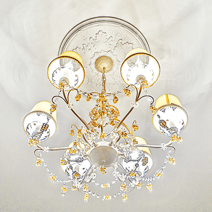 Потолочная розетка под покраску Европласт 1.56.022 52,3 см фото в интерьере