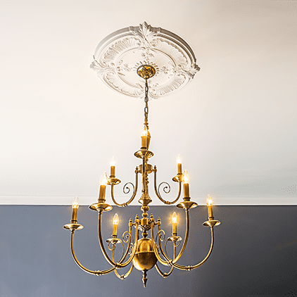 Потолочная розетка под покраску Европласт 1.56.026 76,8 см фото в интерьере