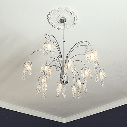 Потолочная розетка под покраску Европласт 1.56.027 38,2 см фото в интерьере