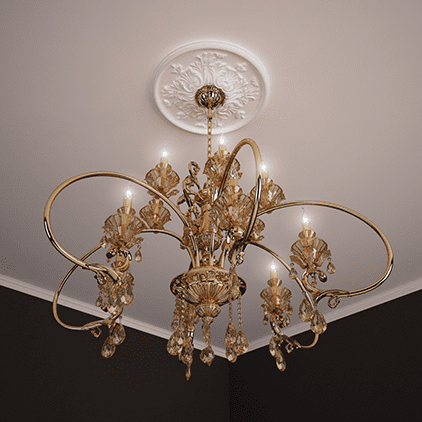 Потолочная розетка под покраску Европласт 1.56.030 39,4 см фото в интерьере