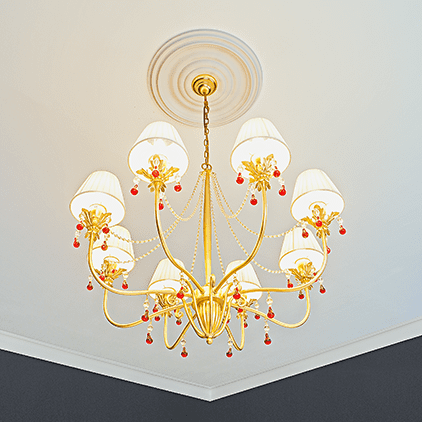 Потолочная розетка под покраску Европласт 1.56.035 48,4 см фото в интерьере