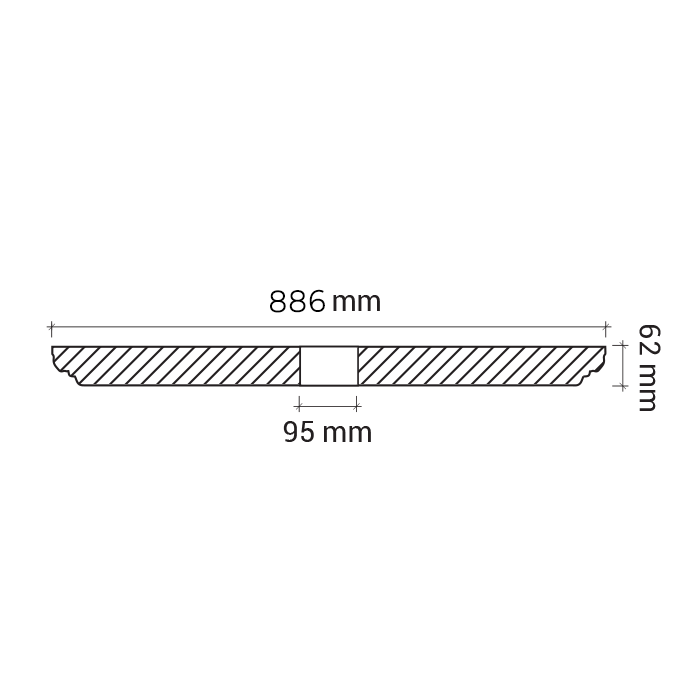 Потолочная розетка под покраску Европласт 1.56.036 88,6 см