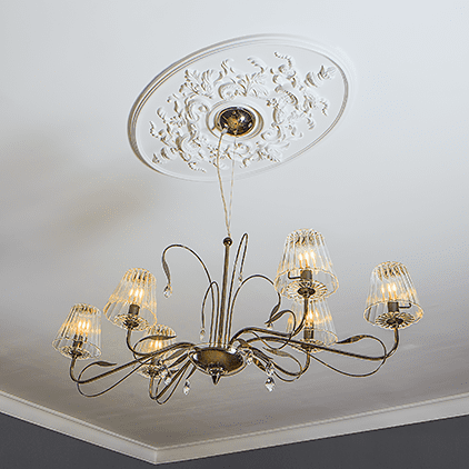 Потолочная розетка под покраску Европласт 1.56.041 78,5×54,4 см фото в интерьере