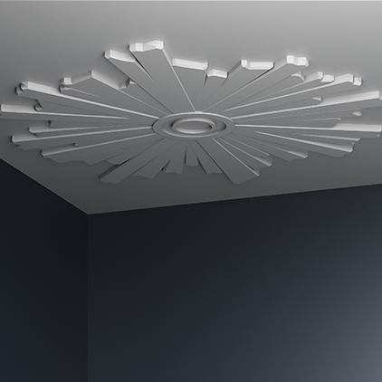 Потолочная розетка под покраску Европласт 1.56.804 90,1 см фото в интерьере