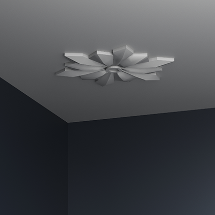 Потолочная розетка под покраску Европласт 1.56.805 38 см фото в интерьере