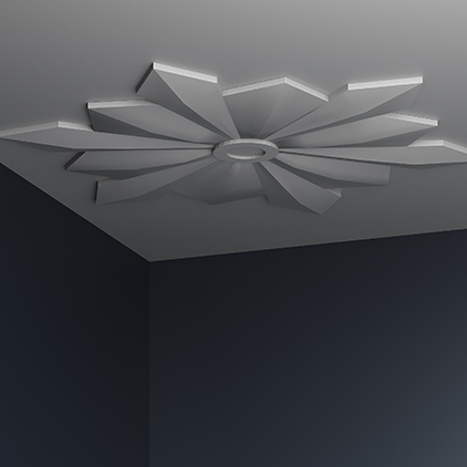 Потолочная розетка под покраску Европласт 1.56.806 76 см фото в интерьере