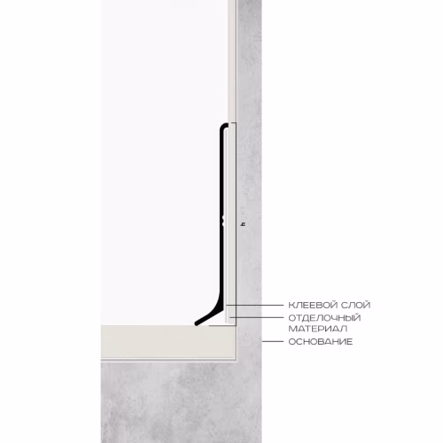 Плинтус алюминиевый Neexy Черный муар AKBD40-SBL 2500×40×10