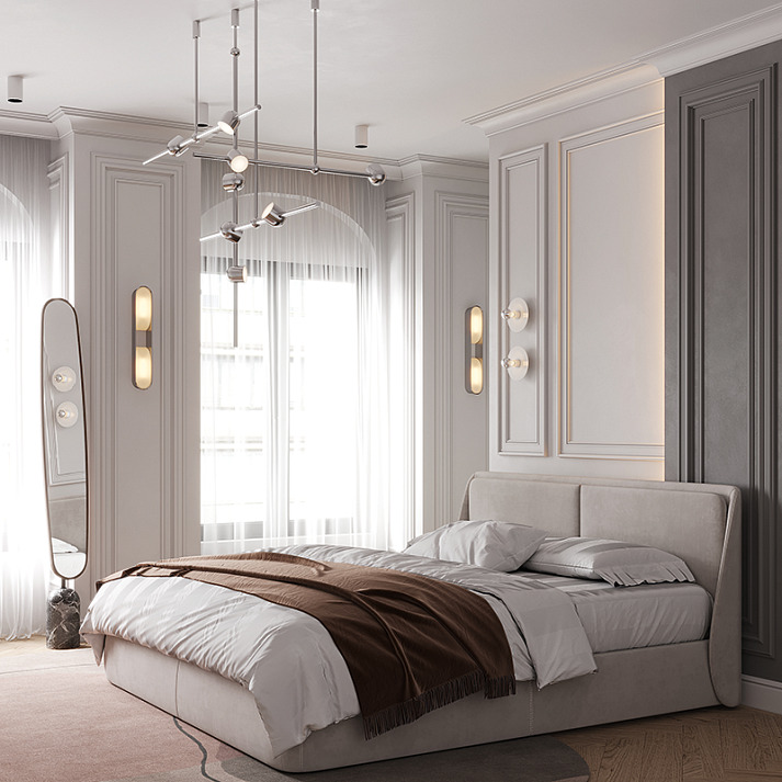 Потолочный плинтус под покраску Европласт 6.50.108 2000×115×118 фото в интерьере