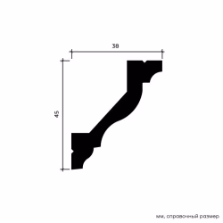 Потолочный плинтус под покраску Европласт 6.50.299 2000×38×45