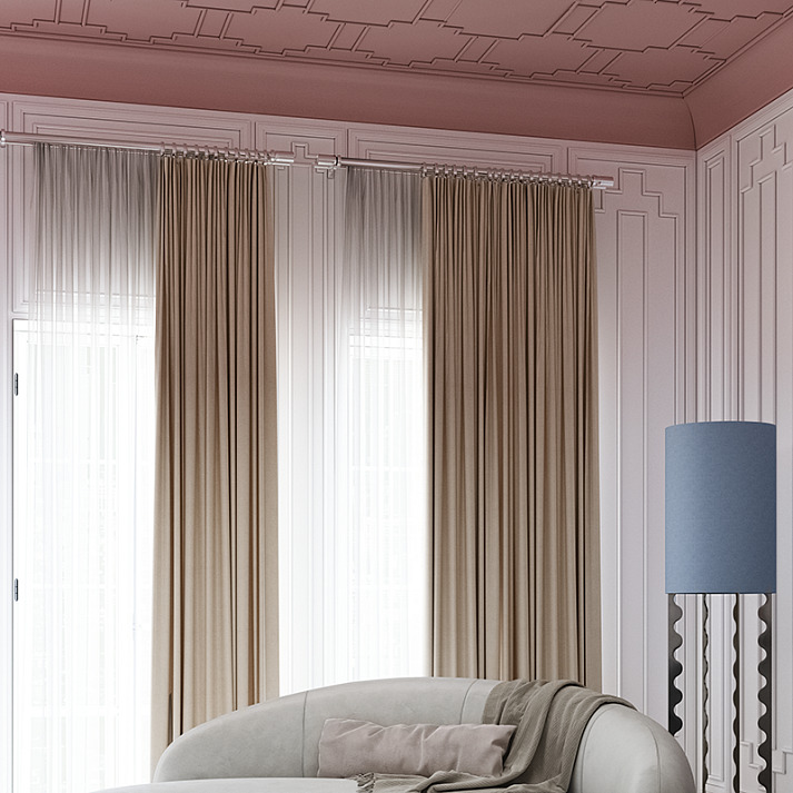 Потолочный плинтус под покраску Европласт 6.50.801 2000×130×134 фото в интерьере