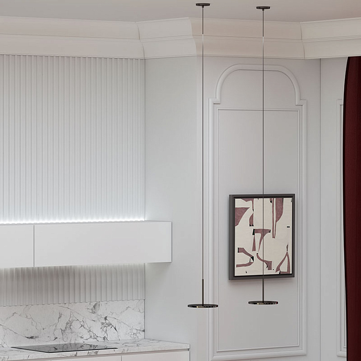 Потолочный плинтус под покраску Европласт 6.50.801 2000×130×134 фото в интерьере