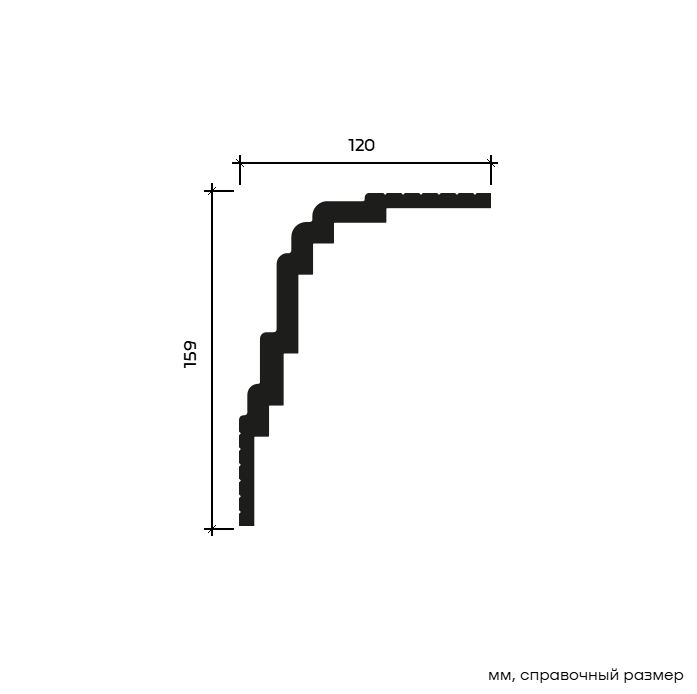 Потолочный плинтус под покраску Европласт 6.50.802 2000×120×159