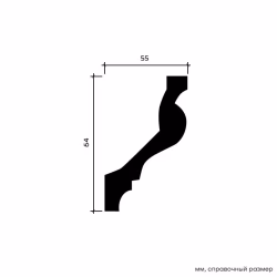 Потолочный плинтус под покраску Европласт 1.50.100 2000×55×64