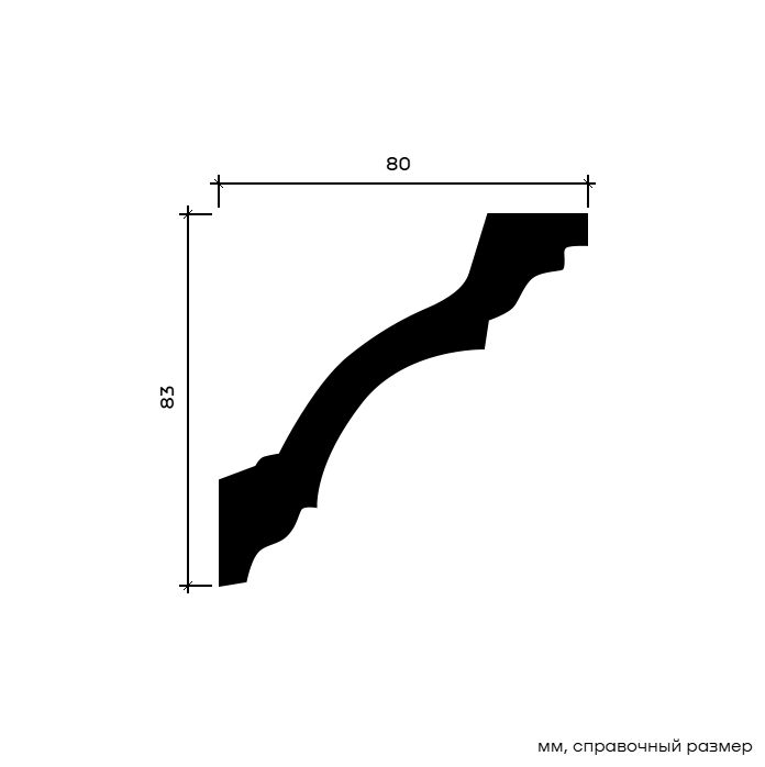 Потолочный плинтус под покраску Европласт 1.50.113 2000×80×83